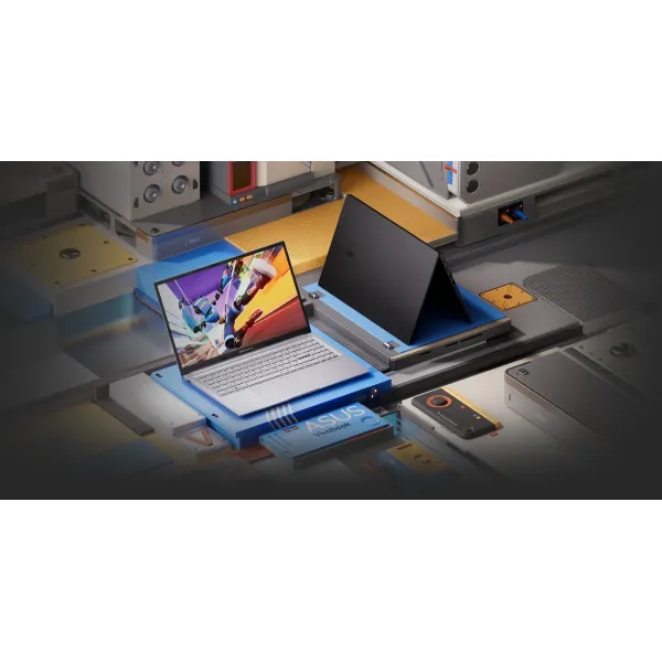 Ноутбук Vivobook 15X K3504VA-MA442 15.6" 2.8K OLED, Intel i5-1335U, 16GB, F512GB, UMA, noOS, Сріблястий ASUS (90NB10A2-M00HZ0) - Фото 1