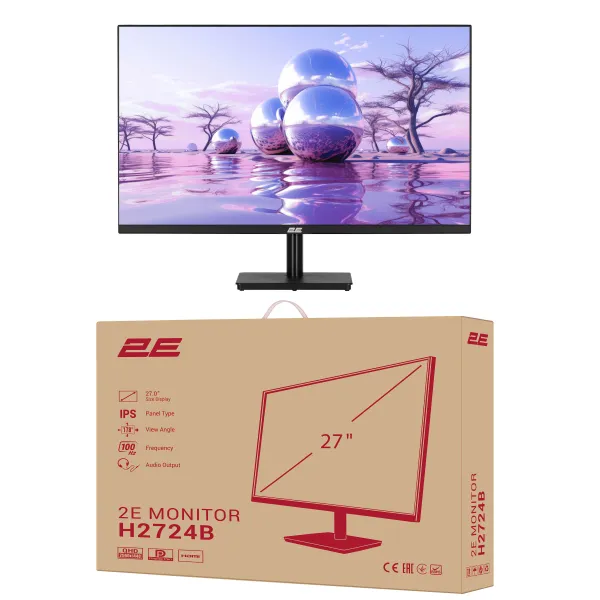 Монитор 27" H2724B D-Sub, HDMI, DP, IPS, 2560x1440, 100Hz, FreeSync 2E (2E-H2724B-01.UA) - Фото 13