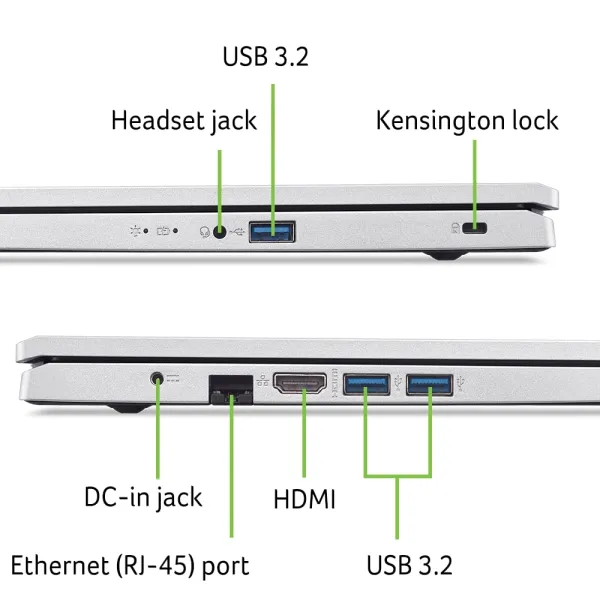 Ноутбук Aspire 3 A317-54 17.3" FHD IPS, Intel i7-1255U, 16GB, F512GB, UMA, Lin, сріблястий Acer (NX.K9YEU.00U) - Фото 9