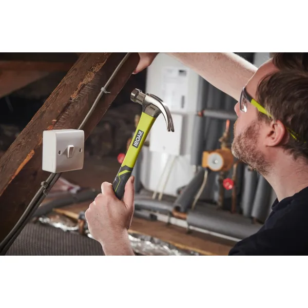 Молоток столярный RHHCC450 450г магнитный держатель рукоятка стекловолокно Ryobi (5132006033) - Фото 4