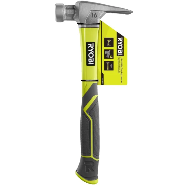 Молоток столярный RH16FSS 450г магнитный держатель рукоятка стекловолокно Ryobi (5132005333) - Фото 4