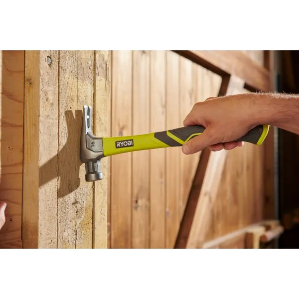 Молоток столярный RH16FSS 450г магнитный держатель рукоятка стекловолокно Ryobi (5132005333) - Фото 5