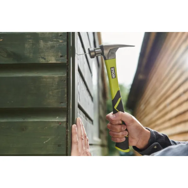 Молоток столярный RH16FSS 450г магнитный держатель рукоятка стекловолокно Ryobi (5132005333) - Фото 6