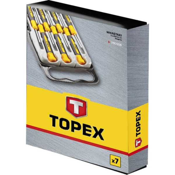Отвертки  набор 7шт, прецизионные, SL,PH,Torx, сталь CrV TOPEX (39D558) - Фото 1