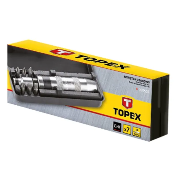 Отвертка битодержатель 1/4", ударный, 6 бит, SL,PH, сталь CrV TOPEX (39D556) - Фото 1