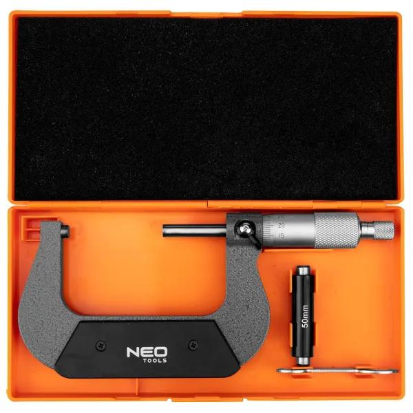 Микрометр с верньером 50-75 мм, ±0.01 мм/м Neo Tools (75-022) - Фото 2