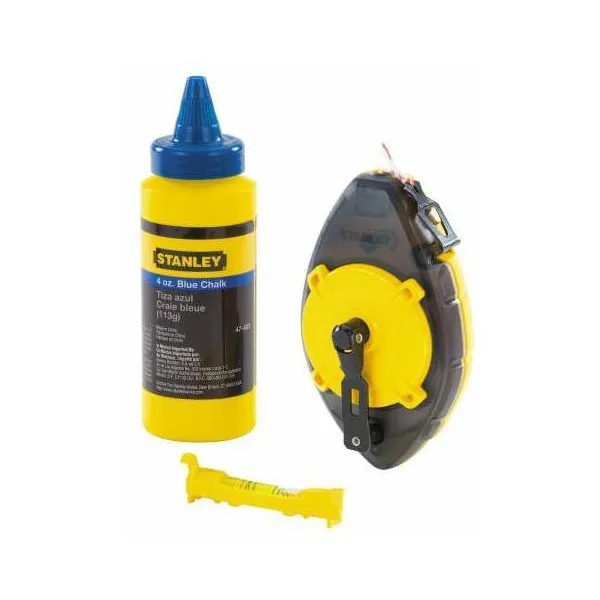 Шнур разметочный PowerWinder, 30м, до 45г мела + подвесной уровень и мел Stanley (0-47-465) - Фото 8