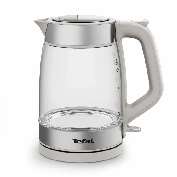 Електрочайник Glass Kettle 1.7л, скло, з підсвіткою, біло-срібний Tefal (KI605B30) - Фото 5