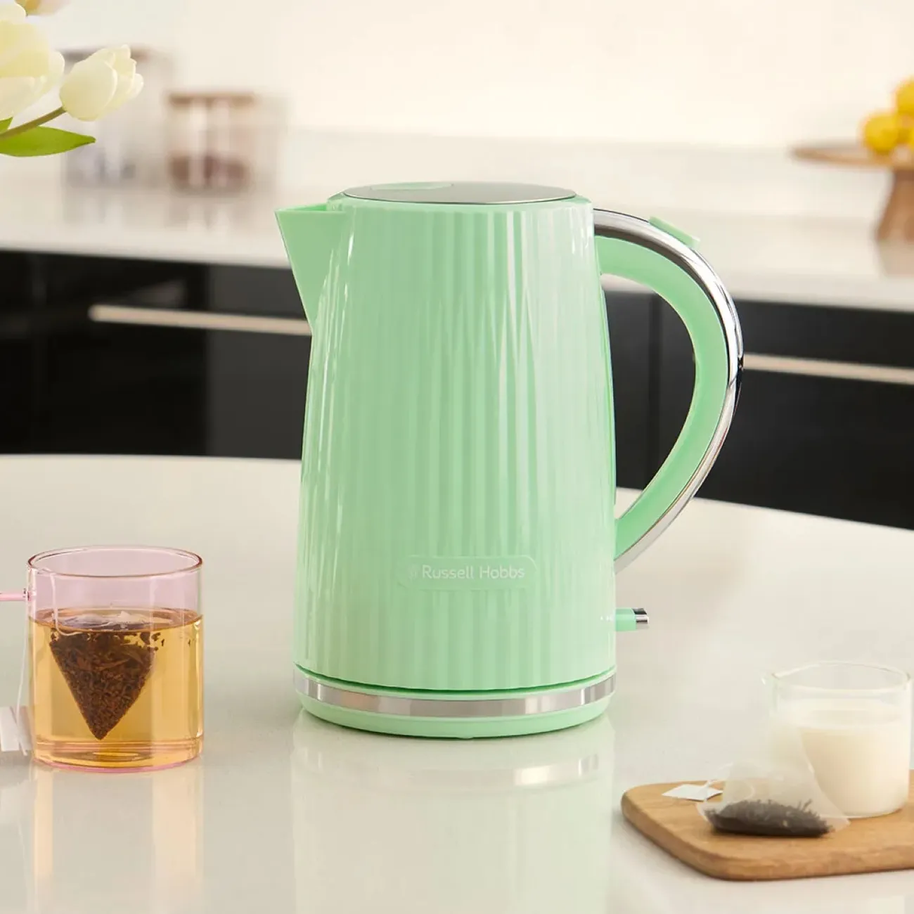 Електрочайник Eden, 1.7л, нержавіюча сталь, пластик, фісташковий Russell Hobbs (27364-70) - Фото 7