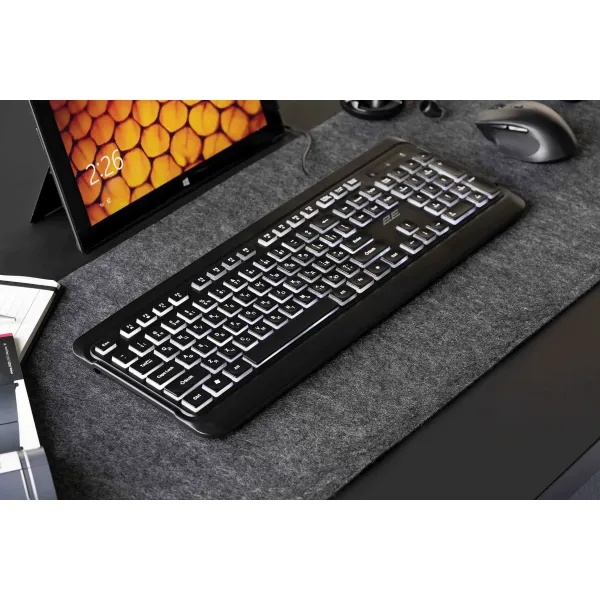 Клавиатура USB-A мембранная KS120, EN/UK, White LED, чёрная 2E (2E-KS120UB_UA) - Фото 2