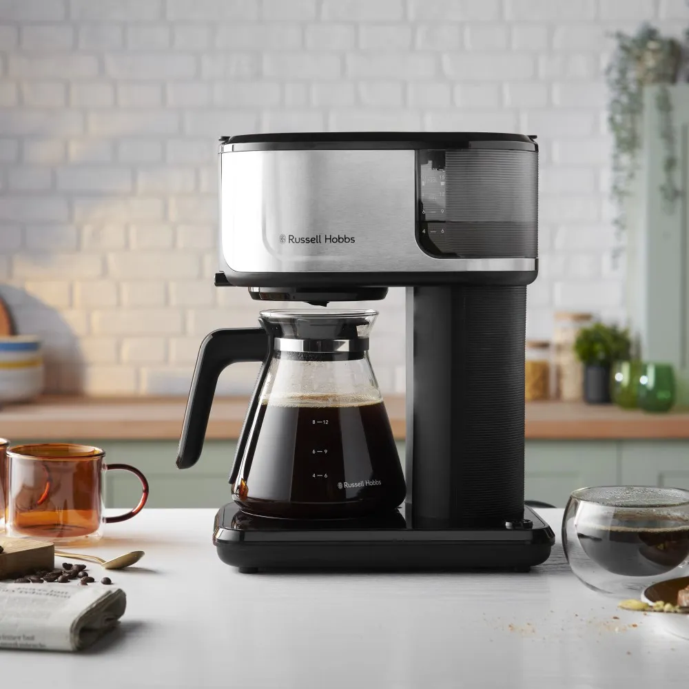 Кавоварка Attentiv, 1.25л, мелена, чорно-срібний Russell Hobbs (26840-56) - Фото 5