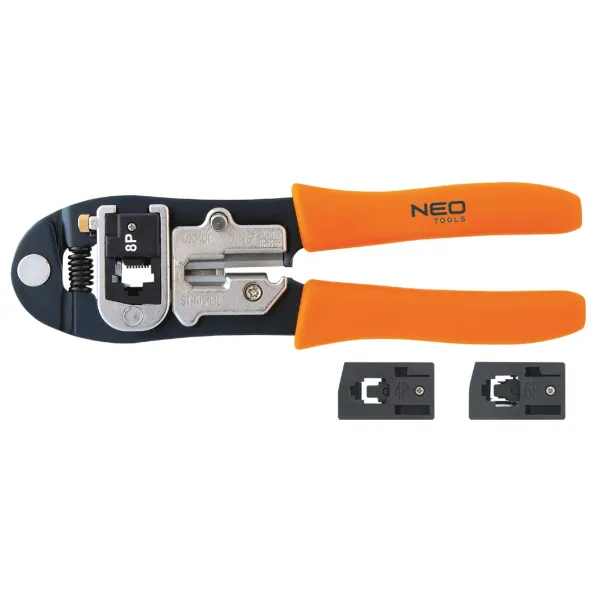 Клещи обжимные  для обжима наконечников 4P,6P,8P, 195мм Neo Tools (01-501)