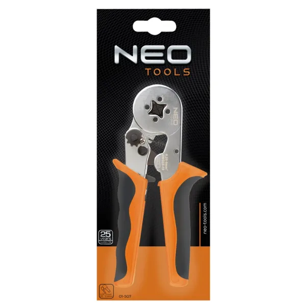 Клещи обжимные  для обжима наконечников 0.25-6мм кв., 170мм Neo Tools (01-507) - Фото 1