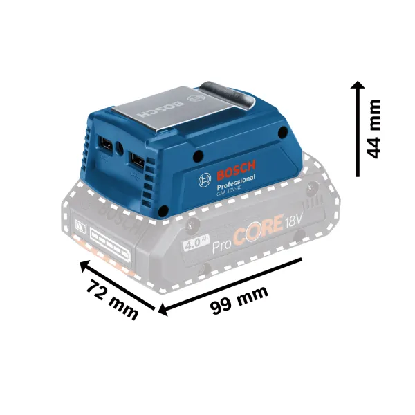 Адаптер USB для батареи GAA 18V-48 Professional, 2.4А Bosch (0.618.800.0L6) - Фото 7