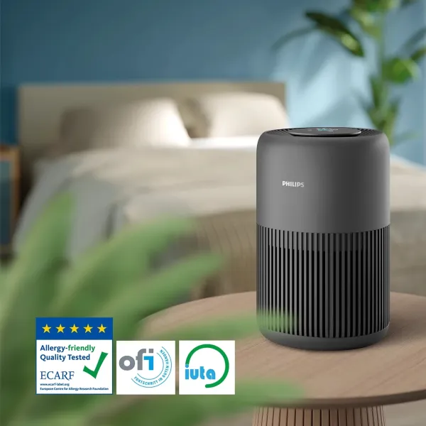 Очисник повітря PureProtect Mini 900, 65м2, 250м3/год, HEPA +вугільний фільтр, датчик якості повітря,Wi-Fi, темно-сірий Philips (AC0951/13) - Фото 9