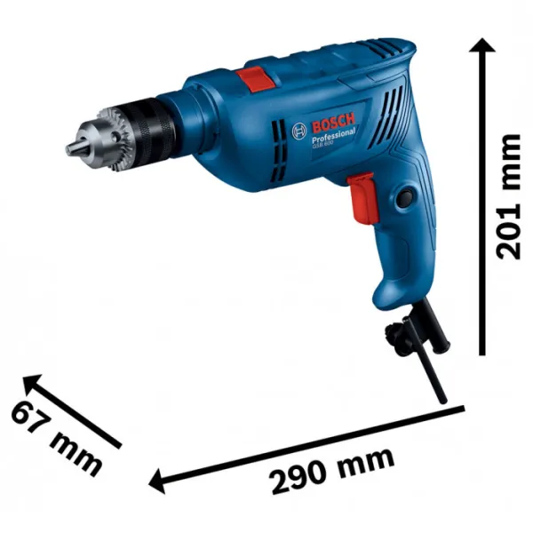 Дрель ударная Professional GSB 600, 600Вт, ШЗП 1-10 мм, 3000 об/м, 48000 уд/м, 1.7кг Bosch (0.601.1A0.320) - Фото 4