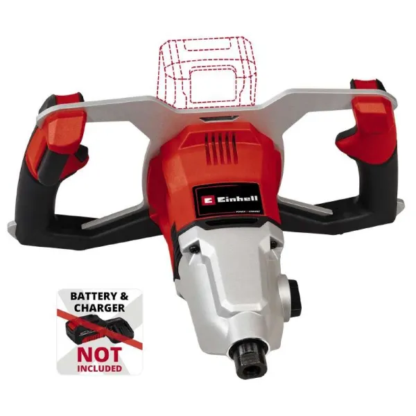 Миксер строительный аккумуляторный TP-MX 18-2 Li BL - Solo, PXC, 18В, 450/720об/мин, М14, 60Нм, бесщеточный, 5.11кг, без АКБ и ЗУ Einhell (4258770) - Фото 4