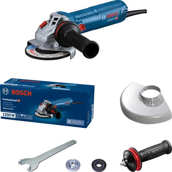 Шлифмашина угловая GWS 12-125 S, 125мм, 1200ВТ, 11000об/мин, 2.8кг Bosch (0.601.3A6.020) - Фото 1