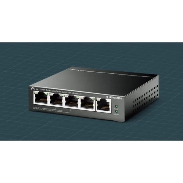 Комутатор TL-SG105MPE 5xGE (4xPoE), 120Вт, WebSmart TP-LINK (TL-SG105MPE) - Фото 2