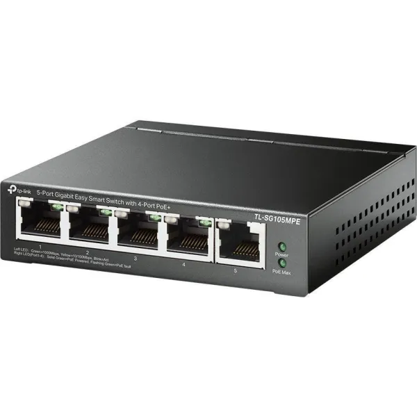Комутатор TL-SG105MPE 5xGE (4xPoE), 120Вт, WebSmart TP-LINK (TL-SG105MPE) - Фото 3