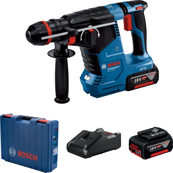 Перфоратор аккумуляторный GBH 187-LI ONE Chuck, SDS-Plus, 18В, акб 2х5А•ч, 2.4Дж, 2.9кг Bosch (0.611.923.121)
