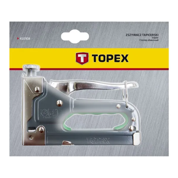 Степлер 6-14мм, тип скоб G, регулировка забивания скобы TOPEX (41E908) - Фото 1