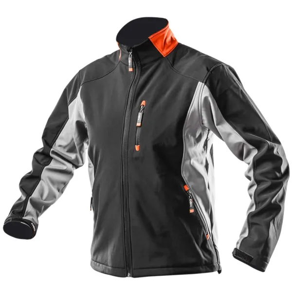 Куртка рабочая Outdoor, материал Softshell, подкладка флис, ветро и водонепроницаемая, M(50), черно-серый Neo Tools (81-550-M)