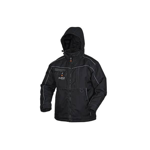 Куртка робоча Oxford Warm, зимова, утеплена, водостійка, світловідбивні елементи, S(48), чорний Neo Tools (81-570-S)