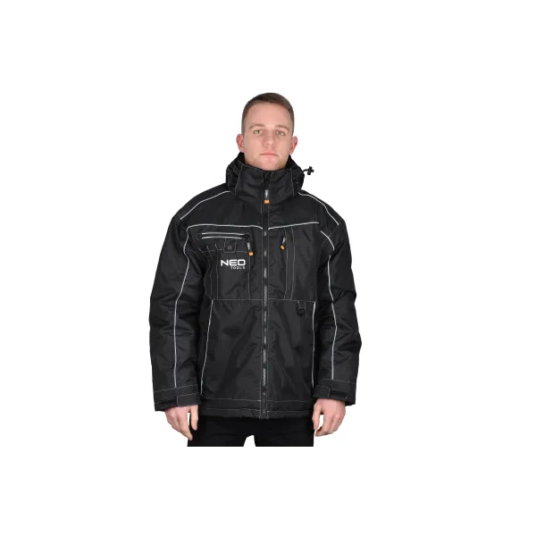 Куртка робоча Oxford Warm, зимова, утеплена, водостійка, світловідбивні елементи, S(48), чорний Neo Tools (81-570-S) - Фото 1