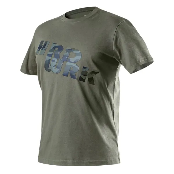 Футболка рабочая Camo, 100% хлопок, принт HRD WRK узор моро, XL(54), оливковый Neo Tools (81-612-XL)