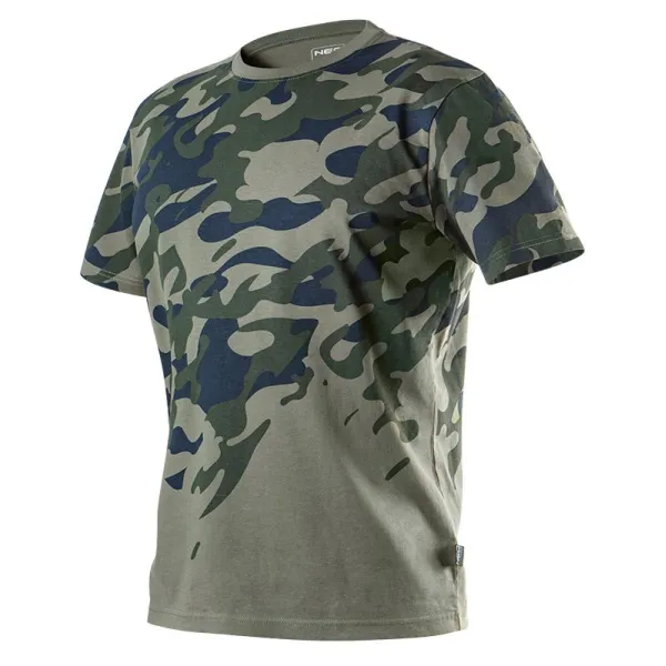 Футболка рабочая Camo, 100% хлопок, узор моро, XXL(56), оливковый Neo Tools (81-613-XXL)