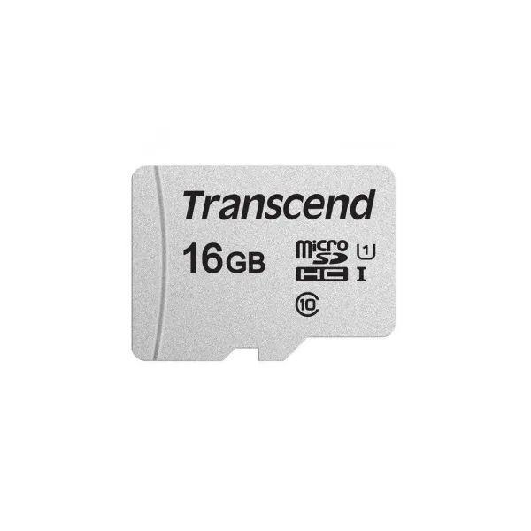 Карта памяти microSD 16GB C10 UHS-I R95/W10MB/s + SD Transcend (TS16GUSD300S-A)