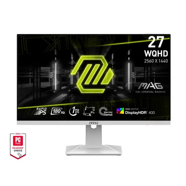 Монитор 27" MAG 274QRFW 2xHDMI, DP, Audio, IPS, 2560x1440, 180Hz, 1ms, sRGB 123%, FreeSync, Pivot, HDR400, белый MSI (9S6-3CC29H-246)