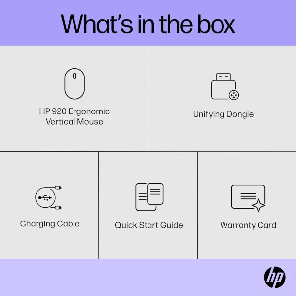Мышь беспроводная WL/BT 920 Ergonomic Vertical чёрная HP (6H1A4AA) - Фото 8