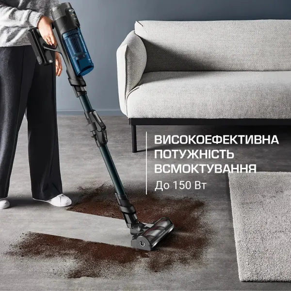 Пылесос  беспроводный X-Force Flex 12.60 Neo Auto Aqua Allergy, 150Вт, конт пыль -0.65л, черно-синий Rowenta (RH9LC1WO) - Фото 3