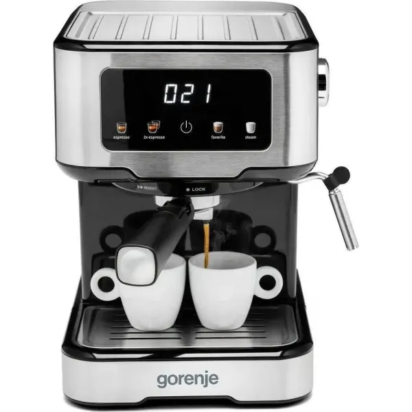 Кофеварка рожковая 1.5л, молотый, ручной капучинатор, нерж Gorenje (ESCM15CD) - Фото 6