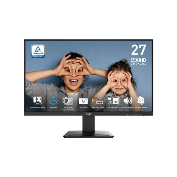 Монитор 27" PRO MP273U 2xHDMI, DP, MM, IPS, 3840x2160, 4ms, sRGB 130%, AdaptiveSync MSI (9S6-3PB4CH-208)