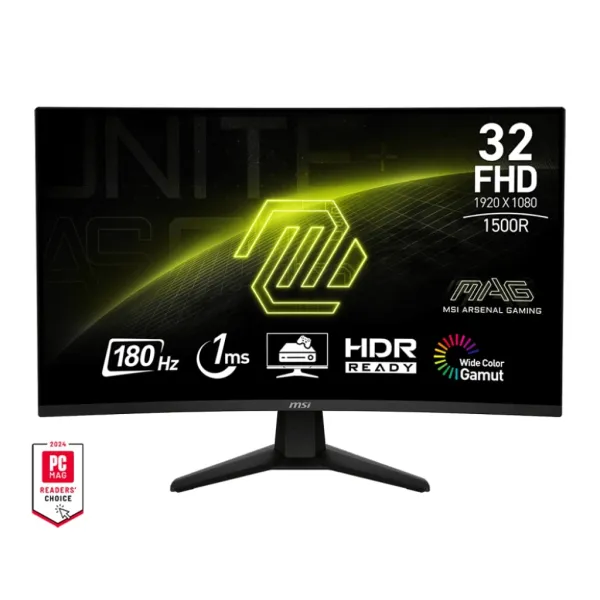 Монітор 31.5" MAG 32C6 2xHDMI, DP, Audio, VA, 180Hz, 1ms, sRGB 101%, CURVED, AdaptiveSync MSI (9S6-3DD41M-001)