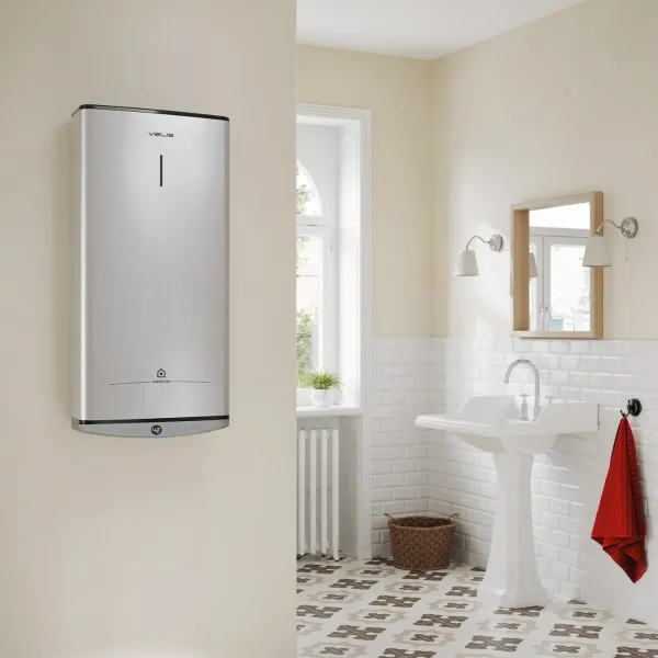 Водонагрівач VELIS TECH 50 EU, 50л, 2*1,5кВт, ун. монтаж, електр. кер-ння, B, Італія, Сірий Ariston (3100917) - Фото 1