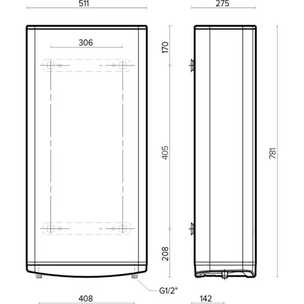 Водонагрівач VELIS TECH 50 EU, 50л, 2*1,5кВт, ун. монтаж, електр. кер-ння, B, Італія, Сірий Ariston (3100917) - Фото 2