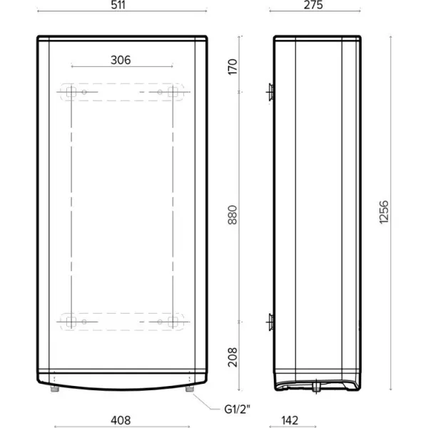 Водонагреватель VELIS TECH 100 EU, 100л, 2*1,5кВт, ун. монтаж, электр. упр-ние, B, Италия, Серый Ariston (3100919) - Фото 2