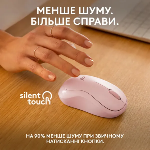 Мышь беспроводная M240 Silent, розовая Logitech (910-007121) - Фото 3