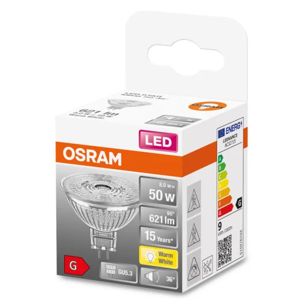 Лампа LED GU5.3 8Вт 2700К 621Лм MR16 12В STAR Osram (4058075433762) - Фото 2