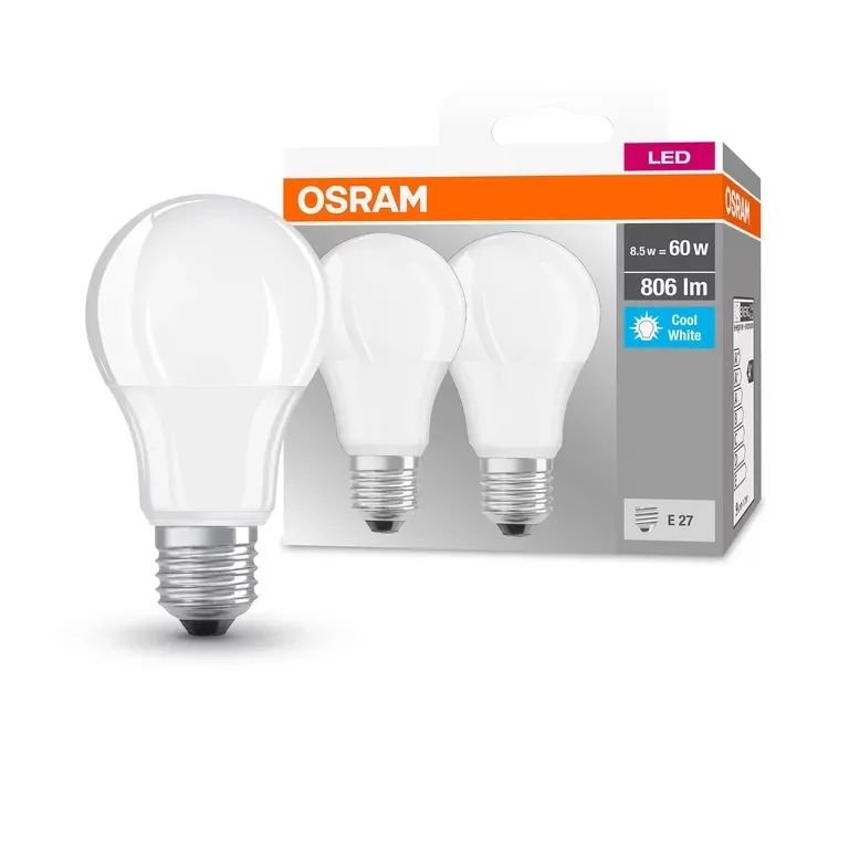 Набір ламп LED E27 8.5Вт 4000К 806Лм A60 2 шт Osram (4058075152670) - Фото 1