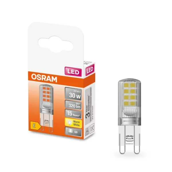 Лампа LED G9 2.6Вт 2700К 320Лм PIN30 Osram (4058075432338) - Фото 1