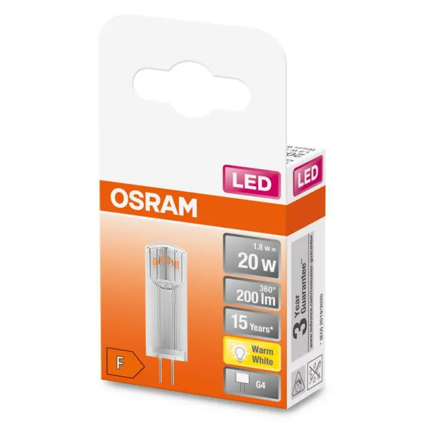 Лампа LED G9 1.8Вт 2700К 200Лм PIN20 12В Osram (4058075431966) - Фото 1
