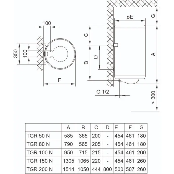 Водонагрівач Prime M, 100L, 2кВт, мех. кер-ння, С, білий, 700173 TIKI (TGR100NPRIMEM100V9_TIKI) - Фото 1