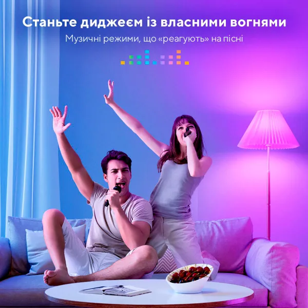 Лампа умная RGB E27 9W 800Lm 2700K-6400K RGB Govee (H6004CC1) - Фото 4