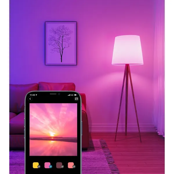 Лампа умная RGB E27 9W 800Lm 2700K-6400K RGB Govee (H6004CC1) - Фото 7