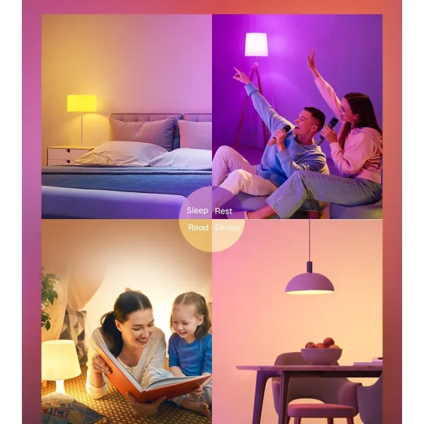 Лампа умная RGB E27 9W 800Lm 2700K-6400K RGB Govee (H6004CC1) - Фото 8
